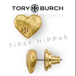 Tory Burch Gold Heart Stud Earrings